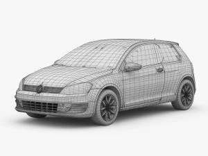 volkswagen golf 7 3-door 2013 3D Model