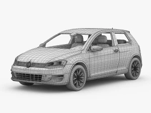 volkswagen golf 7 3-door 2013 3D Model