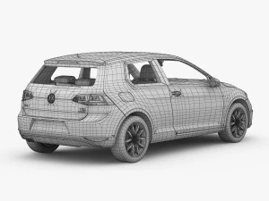 volkswagen golf 7 3-door 2013 3D Model