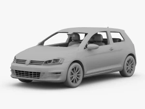 volkswagen golf 7 3-door 2013 3D Model