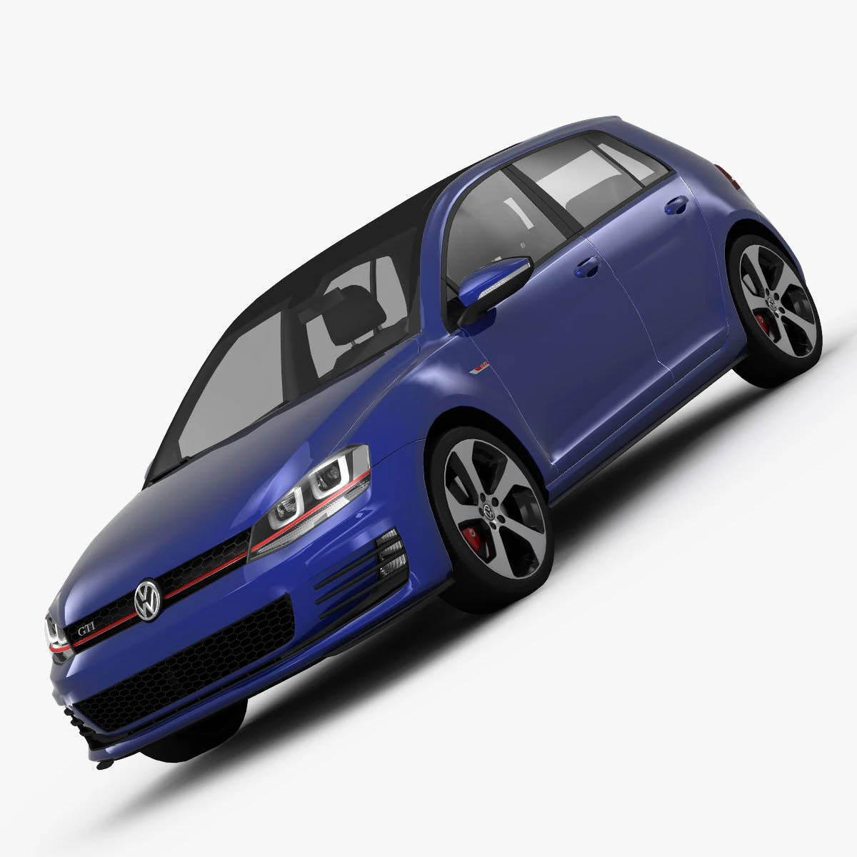volkswagen golf 7 gti 5-door 2014 3D Model .c4d .max .obj .3ds .fbx .stl .blend 