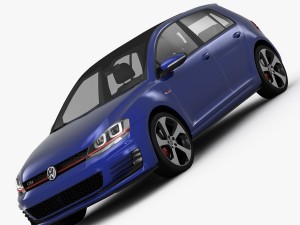 volkswagen golf 7 gti 5-door 2014 3D Model
