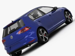 volkswagen golf 7 gti 5-door 2014 3D Model