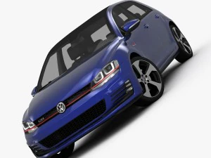 volkswagen golf 7 gti 5-door 2014 3D Model
