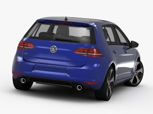 volkswagen golf 7 gti 5-door 2014 Modèle 3D
