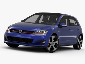 volkswagen golf 7 gti 5-door 2014 Modèle 3D