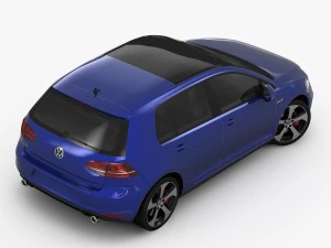 volkswagen golf 7 gti 5-door 2014 3D Model