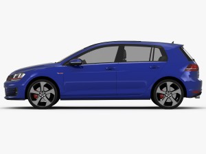 volkswagen golf 7 gti 5-door 2014 Modèle 3D