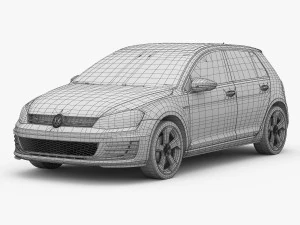 volkswagen golf 7 gti 5-door 2014 3D Model
