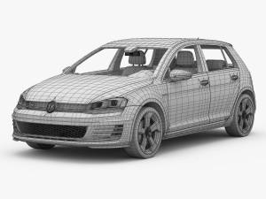 volkswagen golf 7 gti 5-door 2014 Modèle 3D