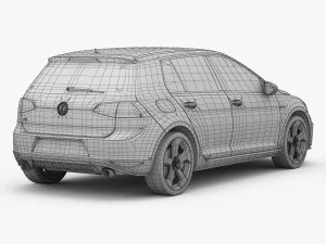 volkswagen golf 7 gti 5-door 2014 3D Model