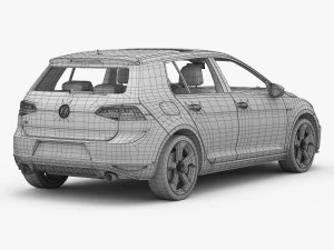volkswagen golf 7 gti 5-door 2014 3D Model