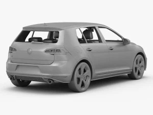 volkswagen golf 7 gti 5-door 2014 3D Model