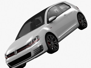 volkswagen golf 7 gti 3-door 2014 3D Model