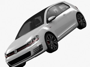 volkswagen golf 7 gti 3 kapılı 2014 3D Model