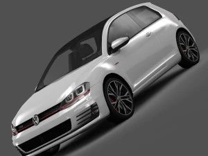 volkswagen golf 7 gti 3 portas 2014 Modelo 3D