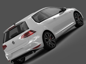 volkswagen golf 7 gti 3-door 2014 3D Model