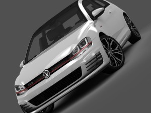 volkswagen golf 7 gti 3-door 2014 3D Model