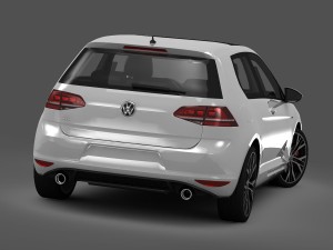 volkswagen golf 7 gti 3-door 2014 3D Model