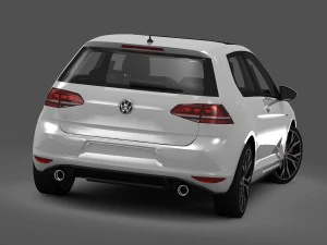 volkswagen golf 7 gti 3 portas 2014 Modelo 3D