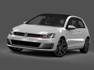 volkswagen golf 7 gti 3 portas 2014 Modelo 3D