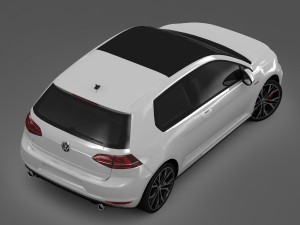 volkswagen golf 7 gti 3-door 2014 3D Model
