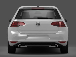 volkswagen golf 7 gti 3-door 2014 3D Model