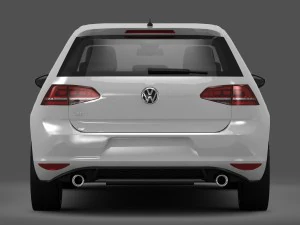 volkswagen golf 7 gti 3 portas 2014 Modelo 3D