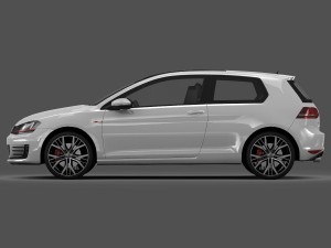 volkswagen golf 7 gti 3-door 2014 3D Model