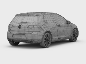 volkswagen golf 7 gti 3-door 2014 3D Model
