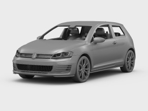 volkswagen golf 7 gti 3-door 2014 3D Model