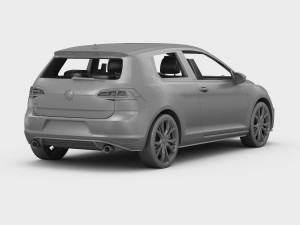 volkswagen golf 7 gti 3-door 2014 3D Model