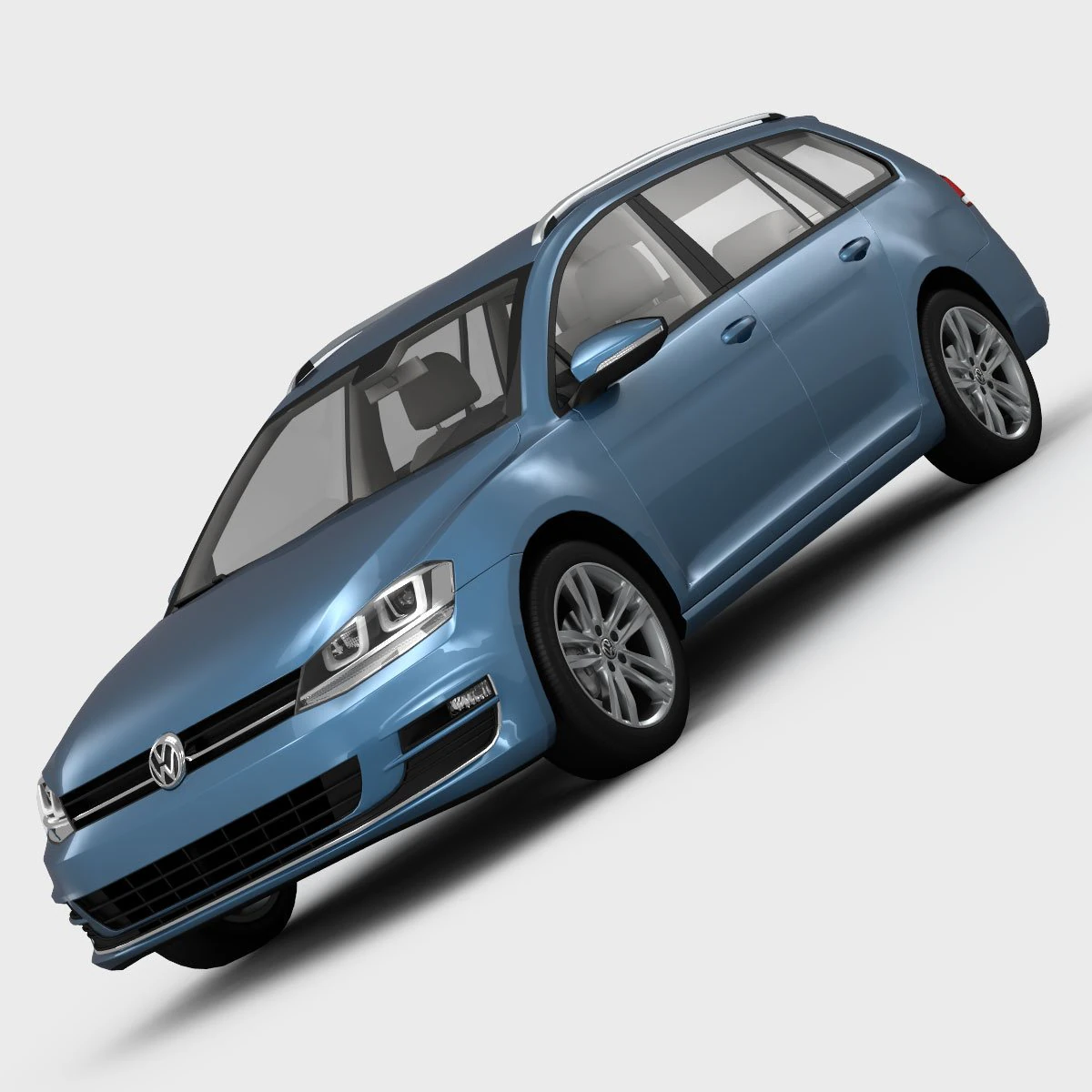 volkswagen golf 7 variant 2013 3D Model .c4d .max .obj .3ds .fbx .stl .blend 