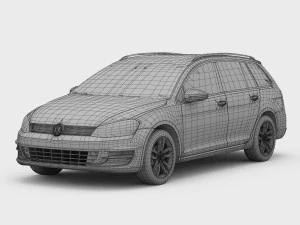 volkswagen golf 7 variant 2013 3D Model