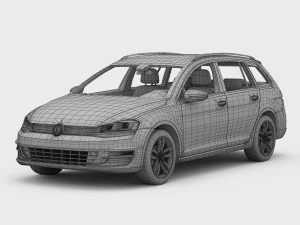 volkswagen golf 7 variant 2013 3D Model