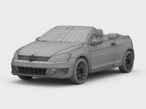 volkswagen golf 7 cabriolet 2014 3D 모델