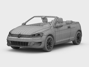 volkswagen golf 7 cabriolet 2014 3D 모델