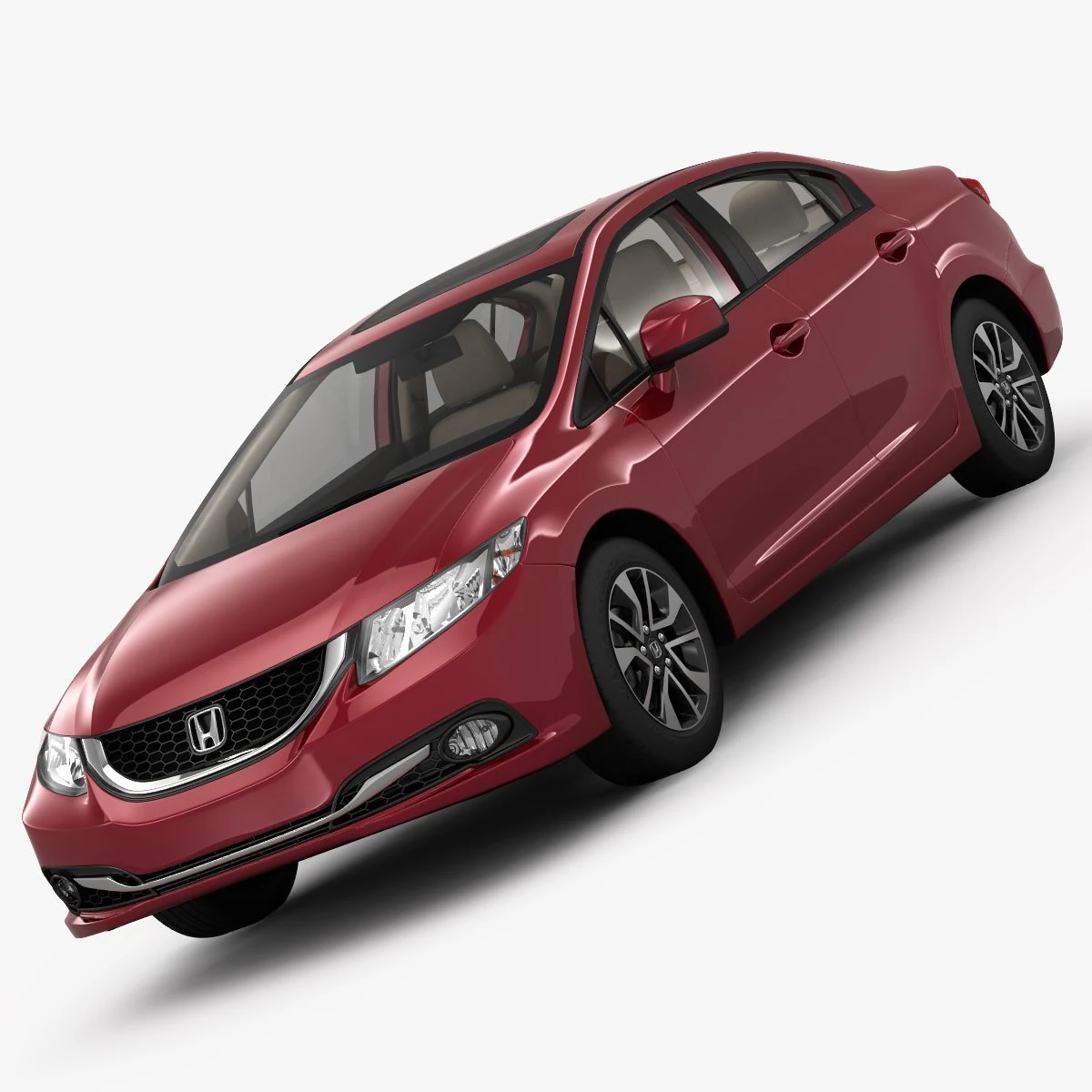 honda civic 4d elegance 2013 3D Model .c4d .max .obj .3ds .fbx .stl .blend 