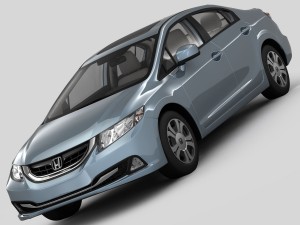 honda civic 4d hybrid 2013 3D 모델