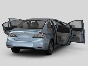 honda civic 4d hybrid 2013 3D 모델