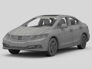 honda civic 4d hybrid 2013 3D 모델