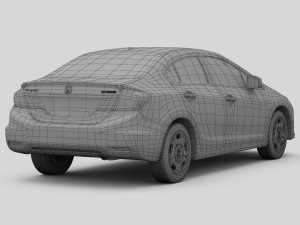 honda civic 4d hybrid 2013 3D 모델