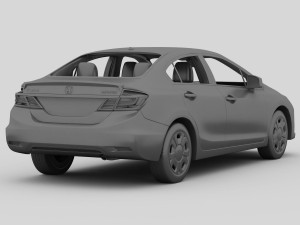 honda civic 4d hybrid 2013 3D 모델