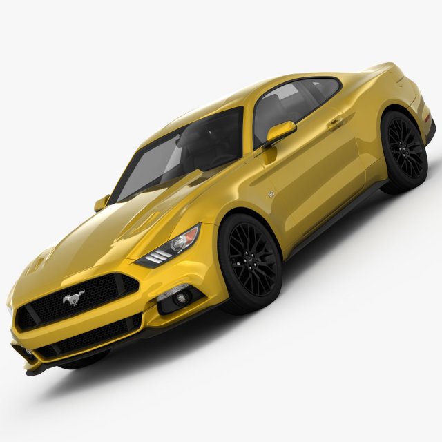 ford mustang gt 2015 detailed interior 3D Model .c4d .max .obj .3ds .fbx .stl .blend 