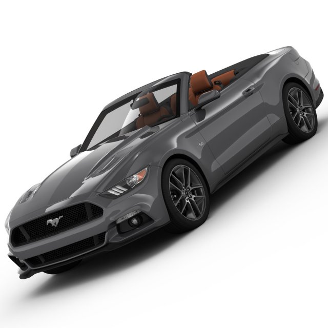 ford mustang gt convertible 2015 detailed interior 3D 模型 .c4d .max .obj .3ds .fbx .stl .blend 