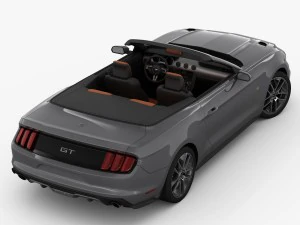 ford mustang gt convertible 2015 detailed interior 3D Model