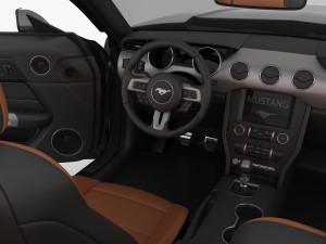 ford mustang gt convertible 2015 detailed interior 3D 模型