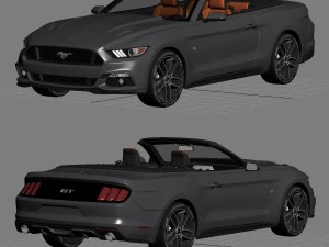 ford mustang gt convertible 2015 detailed interior 3D Model