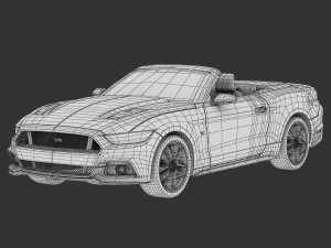 ford mustang gt convertible 2015 detailed interior 3D 模型