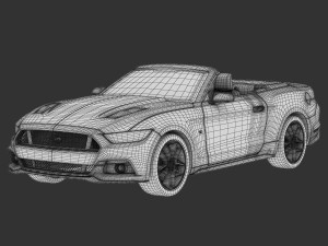 ford mustang gt convertible 2015 detailed interior 3D 模型